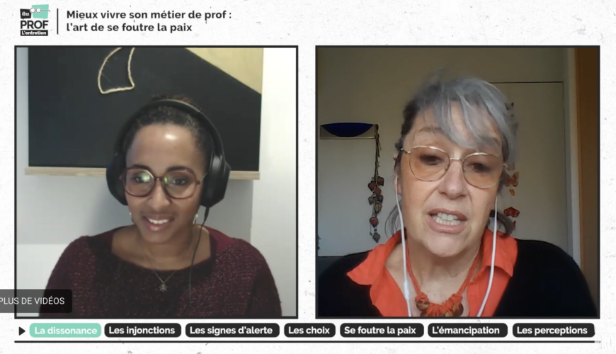 Extrait de la vidéo de la chaine être prof : invitée Emilie Le Phat Tan sur "l'art de se foutre la paix"