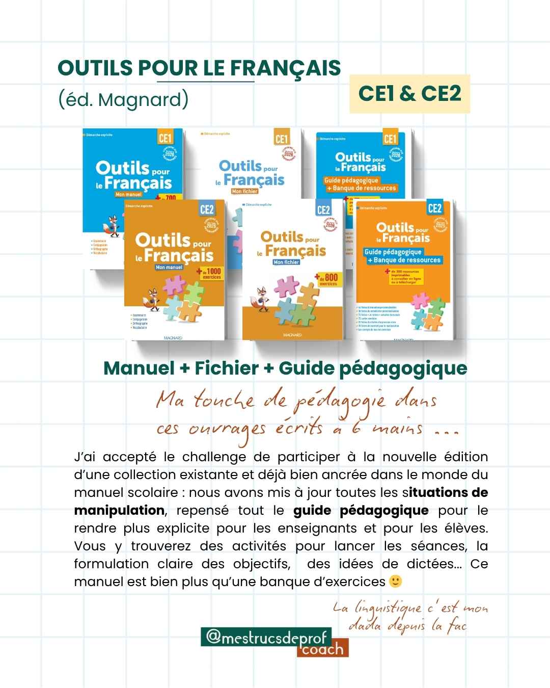 Manuels outils pour le français CE1 et CE2 éditions Magnard